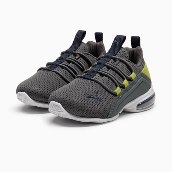 Tenis para infantes Axelion Mesh, Cool Dark Gray-PUMA Navy-Sea Kelp, extralarge